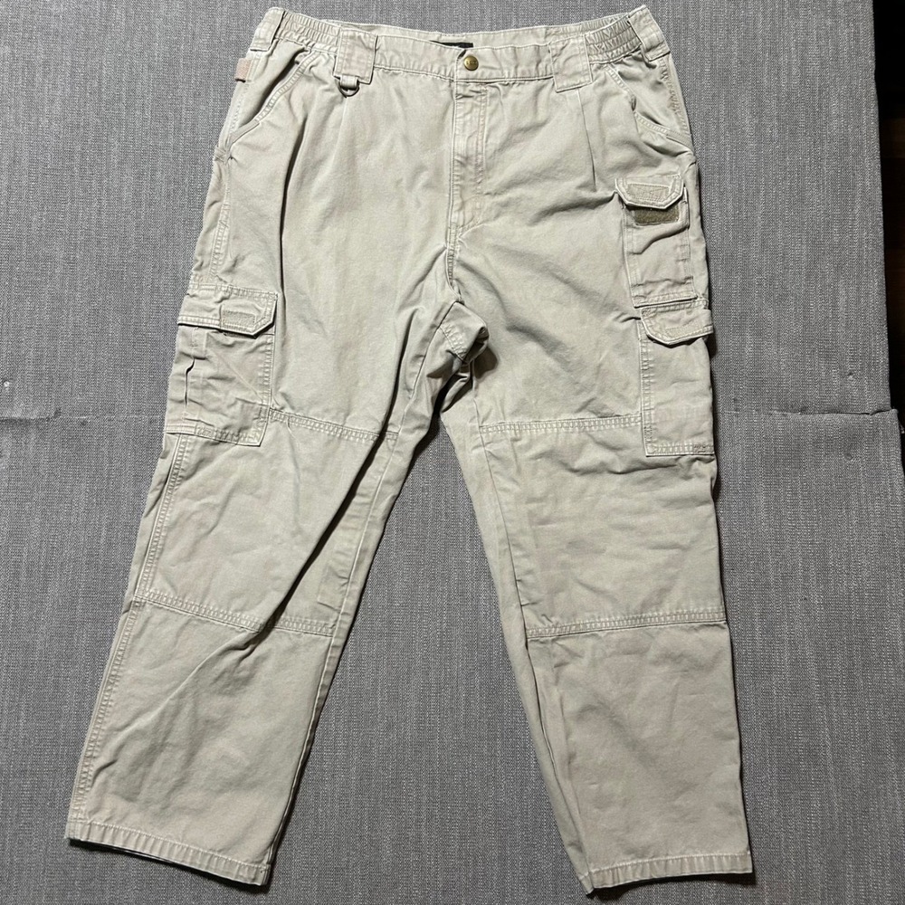 5.11 Tactical Cargo Pants Mens 40x30 Khaki Tan Cotton Canvas Workwear Utility - Picture 1 of 5
